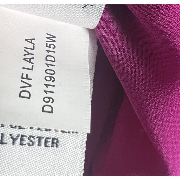 Diane von Furstenberg DVF Size 0 Pink Laya 100% Silk Chiffon Button Tunic Dress - Picture 10 of 11